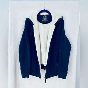 Navy Blue fleece lined LLBean hoodie Size Large
